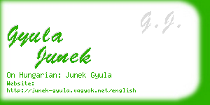 gyula junek business card